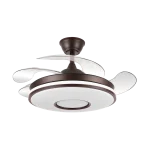 Ventilador retráctil Abrila Dani marrón luz LED 50-106 cm