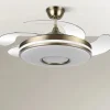 Ventilador retráctil Abrila Dani cuero luz LED 50-106 cm