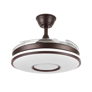 Ventilador de techo retráctil Abrila Dani Marrón luz LED