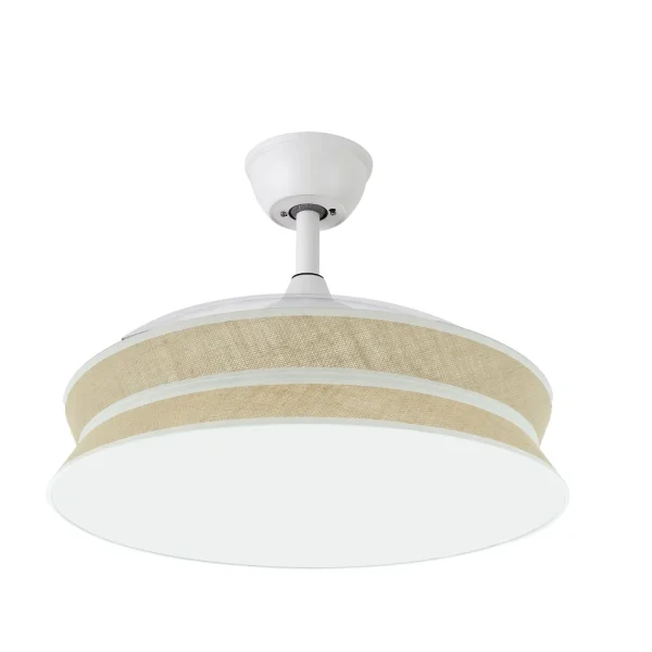 ventilador-techo-retractil-abrila-decor-led-motor-dc-blanco-264390301 Ventilador retráctil Abrila Decor blanco textil saco LED 49-108 cm