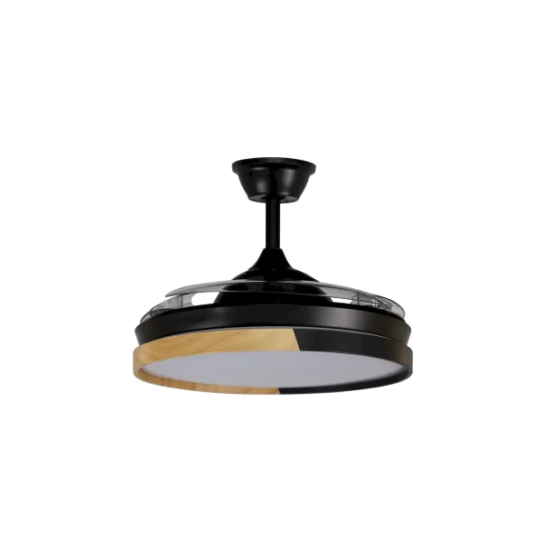 ventilador-techo-retractil-abrila-emperador-led-motor-dc-negro-oro-214491388 Ventilador retráctil Abrila Emperador negro Oro luz LED 48-108 cm