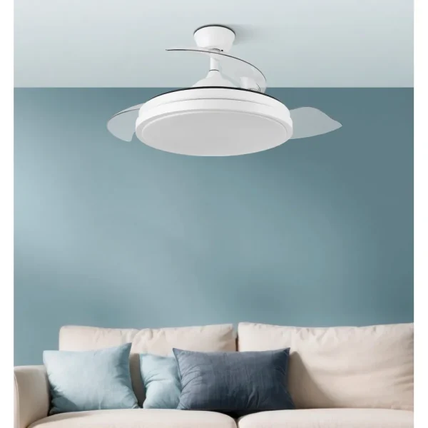 ventilador-techo-retractil-abrila-escorpion-mini-led-motor-dc-mando-blanco-214599001 Ventilador retráctil Abrila Escorpion Mini blanco luz LED 40-91 cm