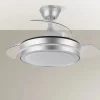 Ventilador retráctil Abrila Esparta Mini plata luz LED 40-91 cm