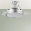 Ventilador retráctil Abrila Esparta Peque plata luz LED 32-72 cm