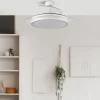 Ventilador retráctil Abrila Esparta Plus blanco luz LED 50-107 cm