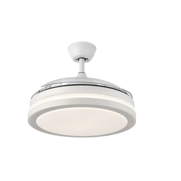 Ventilador retráctil Abrila Esparta Plus blanco luz LED 50-107 cm
