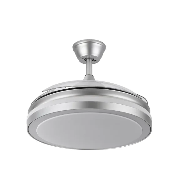 Ventilador retráctil Abrila Esparta Plus plata luz LED 50-107 cm