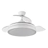 Ventilador retráctil Abrila Esparta Plus blanco luz LED 50-107 cm