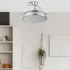 Ventilador retráctil Abrila Esparta Plus plata luz LED 50-107 cm