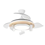Ventilador retráctil Abrila Gladiator blanco madera LED 50-107 cm