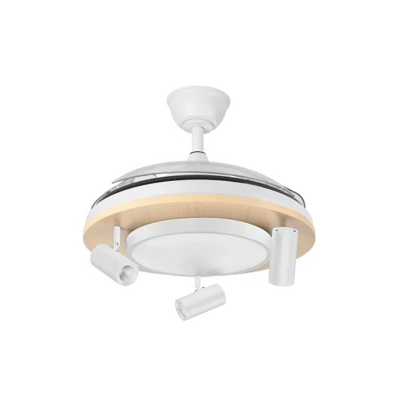 ventilador-techo-retractil-abrila-gladiator-led-motor-dc-blanco-madera-242591368 Ventilador retráctil Abrila Gladiator blanco madera LED 50-107 cm