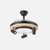 Ventilador retráctil Abrila Gladiator negro madera LED 50-107 cm