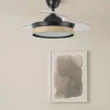 Ventilador retráctil Abrila Iglu negro luz LED 40-91 cm