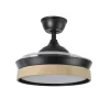 Ventilador retráctil Abrila Iglu negro luz LED 40-91 cm