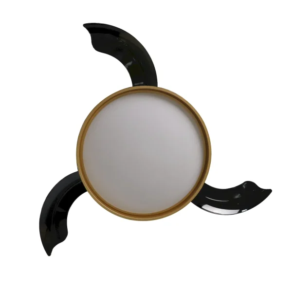 Ventilador retráctil Abrila Mandarin negro Oro luz LED 48-108 cm