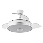 Ventilador retráctil Abrila Matanuska blanco luz LED 55-108 cm