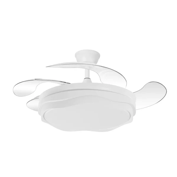 Ventilador retráctil Abrila Nasim blanco luz LED 50-107 cm