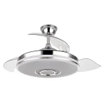 Ventilador retráctil Abrila Noto Cromo luz LED 50-108 cm