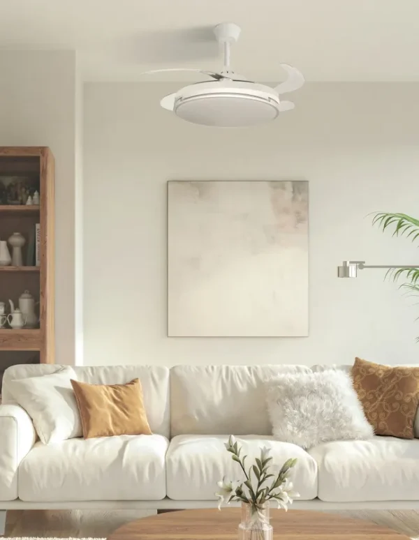 ventilador-techo-retractil-abrila-papiro-led-motor-dc-mando-blanco-212591301 Ventilador retráctil Abrila Papiro blanco luz LED 48-107 cm