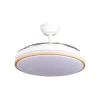 Ventilador retráctil Abrila Parlatore blanco madera luz LED 48-107 cm