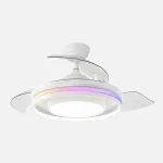 Ventilador retráctil Abrila Pitufo blanco luz LED 50-107 cm