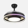Ventilador retráctil Abrila Pitufo negro luz LED 50-107 cm