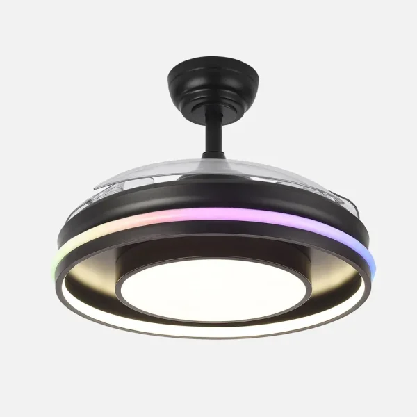 Ventilador retráctil Abrila Pitufo negro luz LED 50-107 cm