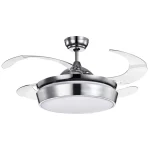 Ventilador retráctil Abrila Simun Cromo luz LED 55-107 cm