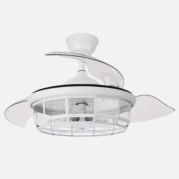 Ventilador retráctil Abrila Tornado blanco con luz 50-107 cm