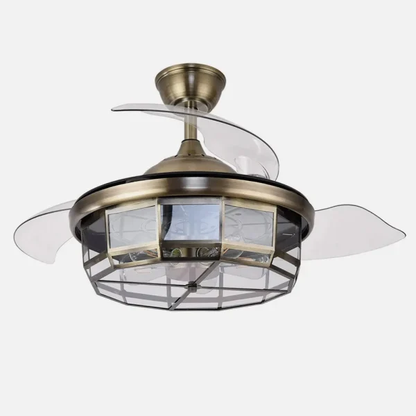 Ventilador retráctil Abrila Tornado cuero con luz 50-107 cm