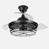 Ventilador retráctil Abrila Tornado negro con luz 50-107 cm