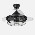 Ventilador retráctil Abrila Tornado negro con luz 50-107 cm