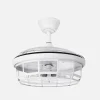 Ventilador retráctil Abrila Tornado blanco con luz 50-107 cm