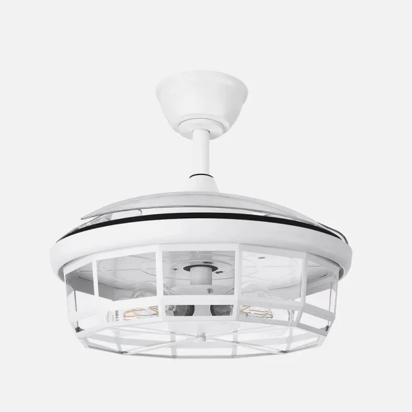 Ventilador retráctil Abrila Tornado blanco con luz 50-107 cm