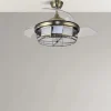 Ventilador retráctil Abrila Tornado cuero con luz 50-107 cm