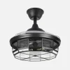 Ventilador retráctil Abrila Tornado negro con luz 50-107 cm