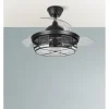 Ventilador retráctil Abrila Tornado negro con luz 50-107 cm