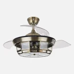 Ventilador retráctil Abrila Tornado Mini cuero con luz 40-91 cm