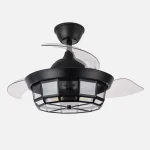 Ventilador retráctil Abrila Tornado Mini negro con luz 40-91 cm
