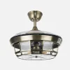 Ventilador retráctil Abrila Tornado Mini cuero con luz 40-91 cm