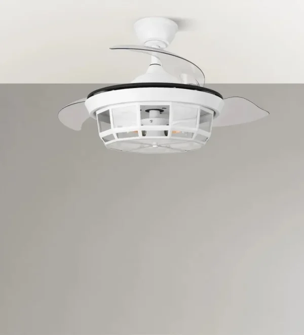 Ventilador retráctil Abrila Tornado Mini blanco con luz 40-91 cm