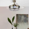 Ventilador retráctil Abrila Tornado Mini cuero con luz 40-91 cm