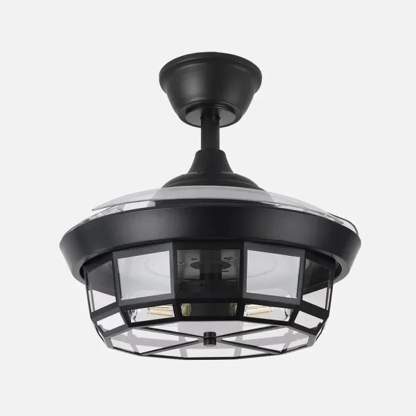 Ventilador retráctil Abrila Tornado Mini negro con luz 40-91 cm