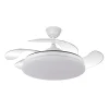 Ventilador retráctil Abrila Tridente blanco luz LED 50-107 cm