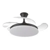 Ventilador retráctil Abrila Tridente negro luz LED 50-107 cm