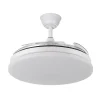 Ventilador retráctil Abrila Tridente blanco luz LED 50-107 cm