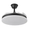 Ventilador retráctil Abrila Tridente negro luz LED 50-107 cm