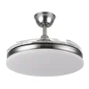 Ventilador retráctil Abrila Tridente níquel luz LED 50-107 cm