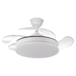 Ventilador retráctil Abrila Tridente Mini blanco luz LED 40-91 cm