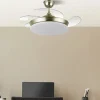 Ventilador retráctil Abrila Tridente Mini cuero luz LED 40-91 cm